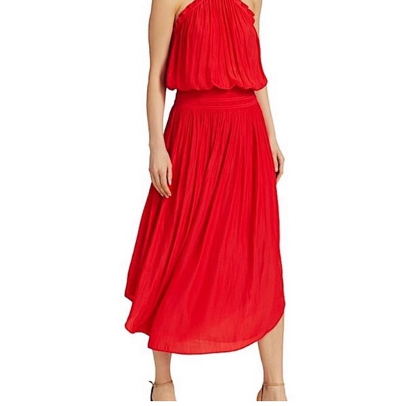 Ramy Brook Red Halter Midi Dress - Picture 3 of 4